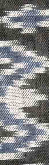 

   Ikat fabric, «saree» design,   
   blue (detail)

