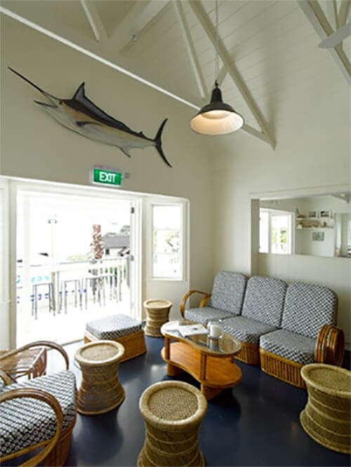 
.
   Our morah stools at Oyster Inn, Waiheke, New Zealand   
. 
